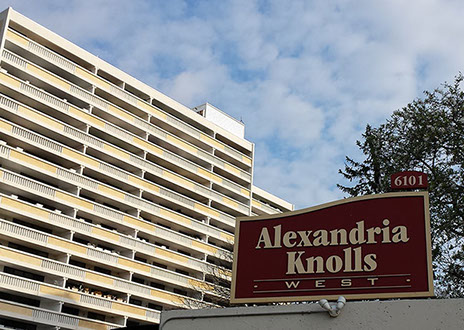 View of AWK building and sign from Edsall Rd.