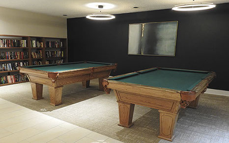 Pool tables in the library room